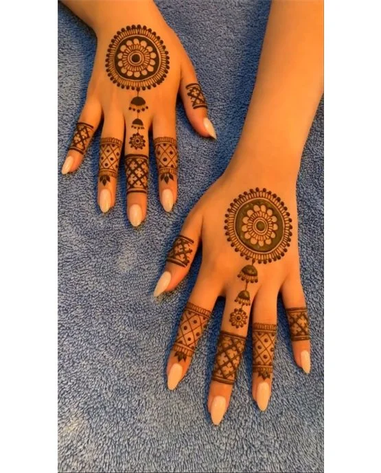 Beautiful Zigzag Back Hand Mehndi Design Extension